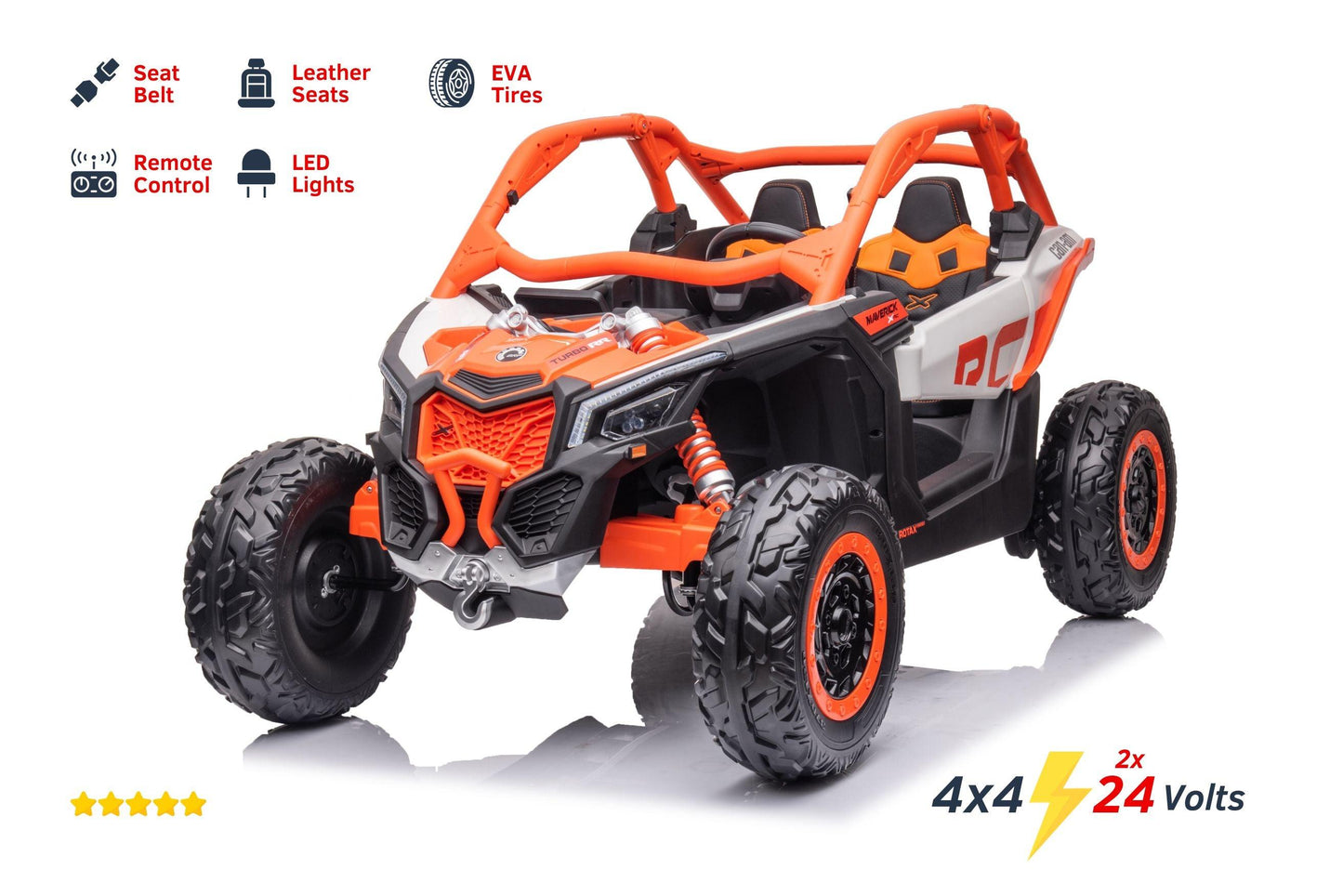 2x24V 4x4 Can Am Maverick 2 Seater Ride on UTV for Kids