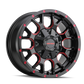 Mayhem 8015 Warrior 17x9 / 6x135 BP / 18mm Offset / 106mm Hub Black w/ Prism Red Wheel