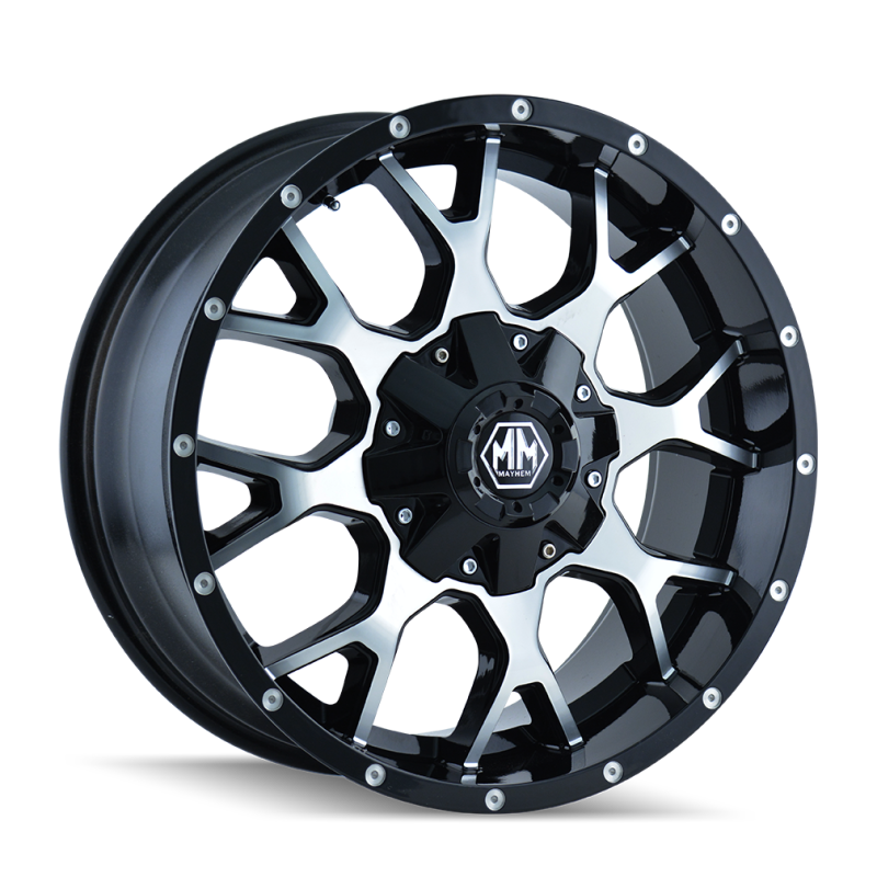 Mayhem 8015 Warrior 17x9 / 5x127 BP / -12mm Offset / 87mm Hub Black/Machined Face Wheel