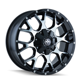 Mayhem 8015 Warrior 17x9 / 5x127 BP / -12mm Offset / 87mm Hub Black/Machined Face Wheel