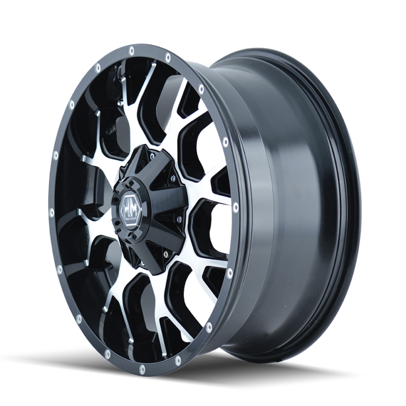 Mayhem 8015 Warrior 17x9 / 5x127 BP / -12mm Offset / 87mm Hub Black/Machined Face Wheel